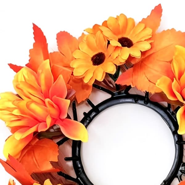 Decorative Maple Leaf Candle Ring – Autumn Pillar Candle Decor, Style 3 Style 3
