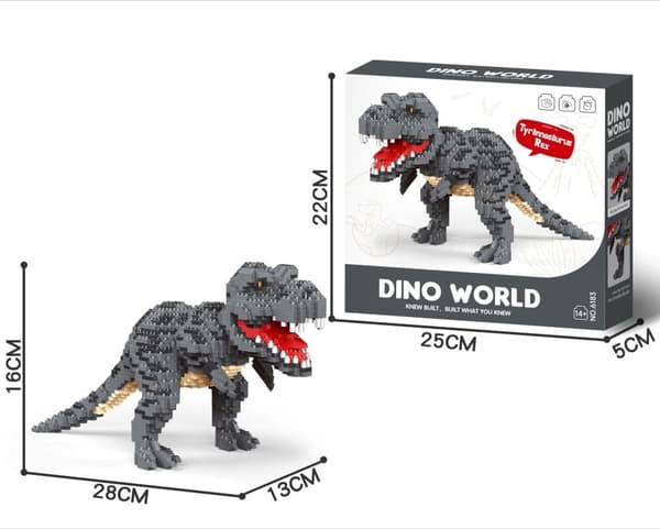 Dinosaur Byggeklodser – T-Rex & Velociraptor Mini Model Legetøj E