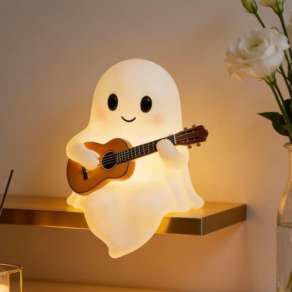 2-pack Gitarrspöke USB-lampa - 3D Harts Halloween-dekor för sovrum och kontor Style 1-2 PCS