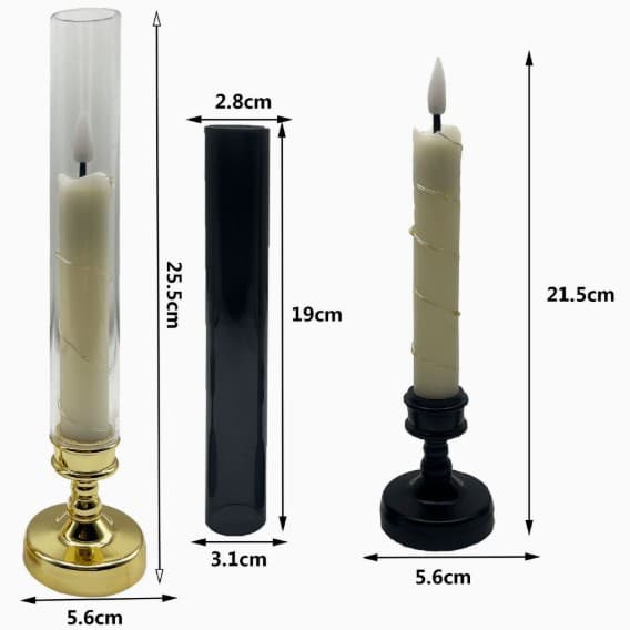 4-pack LED Candles with Flickering Flame, Remote Control and Timer, Integrated Star String Lights for Romantic Table Decoration Gold Without Remote Control