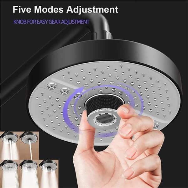Stor loftbruser - 5 justerbare spraytilstande Høj flow - Sort Black