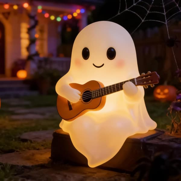 2-pack Gitarrspöke USB-lampa - 3D Harts Halloween-dekor för sovrum och kontor Style 1-2 PCS