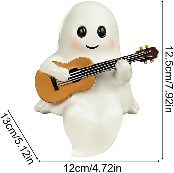 2-pack Gitarrspöke USB-lampa - 3D Harts Halloween-dekor för sovrum och kontor Style 1-2 PCS