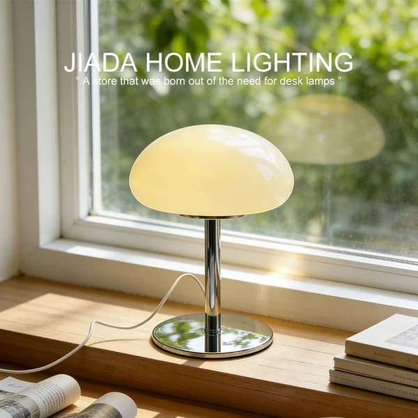 Dekorativ soppformet bordlampe, 3 lysfarger, 9W LED, nattbordslampe for soverom og arbeidsrom, USB White USB
