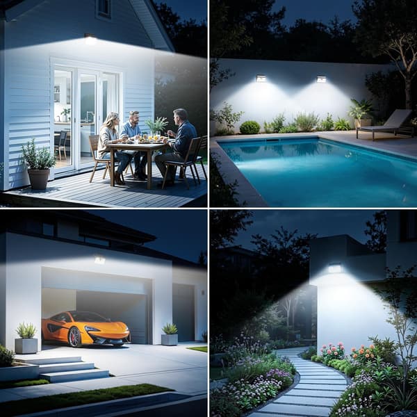 2/4/6-pack Solar Lamp with 103 LED, Motion Sensor 120°, IP65 Waterproof, 3 Light Modes, Outdoor Lighting for Garage 4-PACK