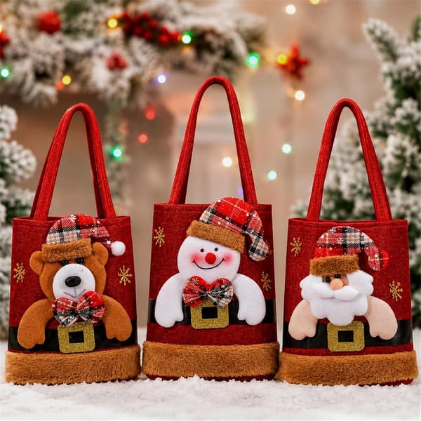 Julegavepose 3D 20x35cm 4 stk – gjenbrukbar Style 5