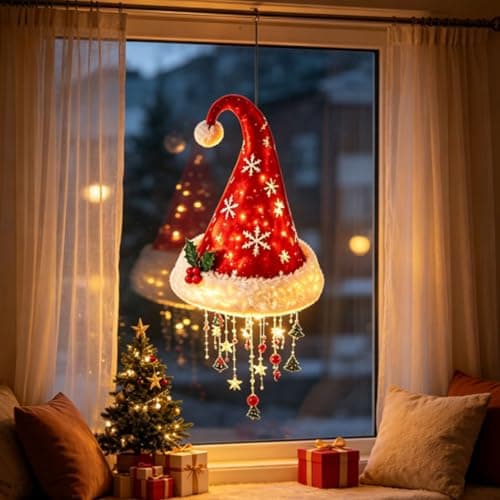 Santa Claus hat plush lamp 2-pack – warm light, style B Style 8