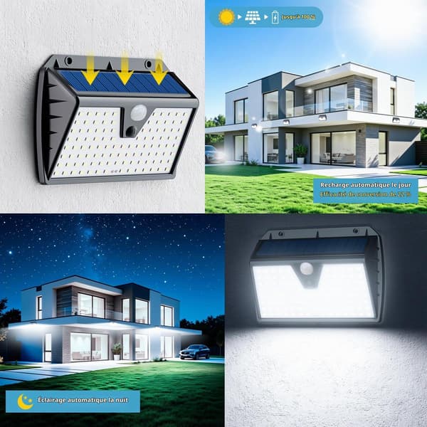 2/4/6-pack Solar Lamp with 103 LED, Motion Sensor 120°, IP65 Waterproof, 3 Light Modes, Outdoor Lighting for Garage 2-PACK