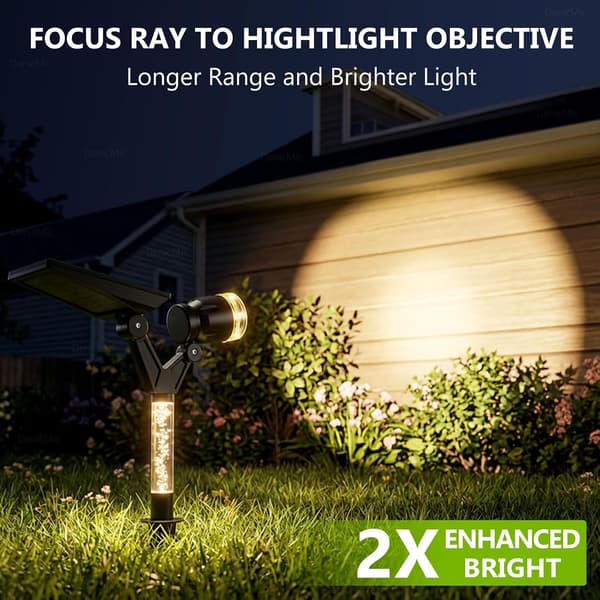 Solcelle-spotlights 4-pak vandtætte - 3000K Auto-On til havegangsfacade 4pcs