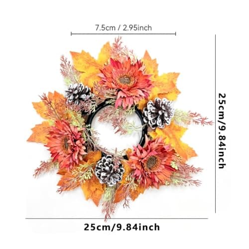 Decorative Maple Leaf Candle Ring – Autumn Pillar Candle Decor, Style 2 Style 2