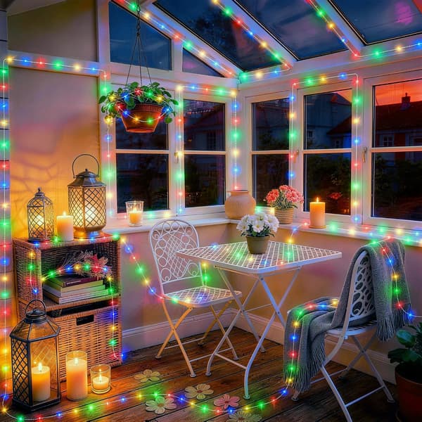 20M Feelys 2pk - Timer Flerfarvet Mousserende Genopladelig til Julebryllup Multicolor 2 PC-20 meters
