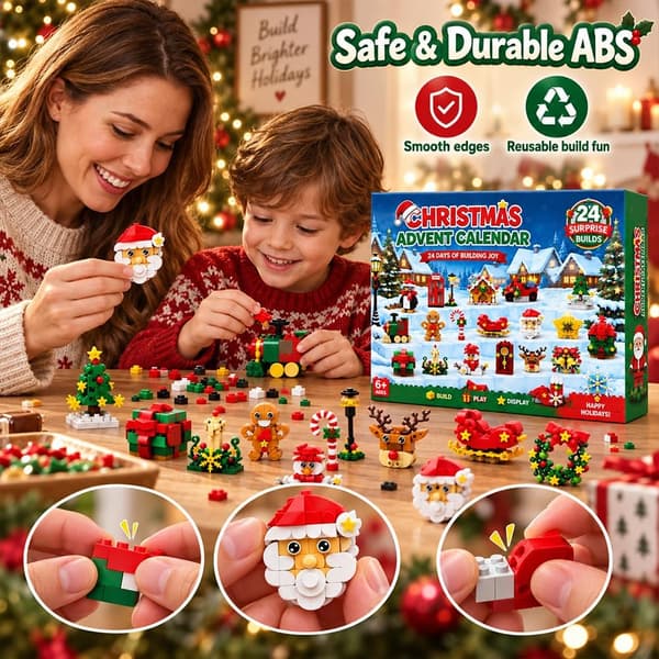 Adventskalender jul – 24 magnetiska kylskåpsklossar Style-1