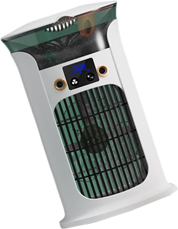 Mini USB Luftkøleventilator 3-Hastigheds Desktop Fordampningskøler Stille 20dB LED Lys 7-Farver Justerbar 180° Luftstrøm White