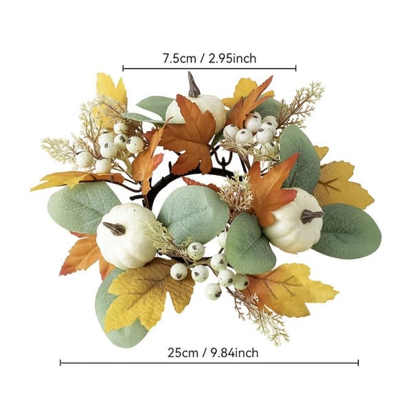 Decorative Maple Leaf Candle Ring – Autumn Pillar Candle Decor, Style 5 Style 5