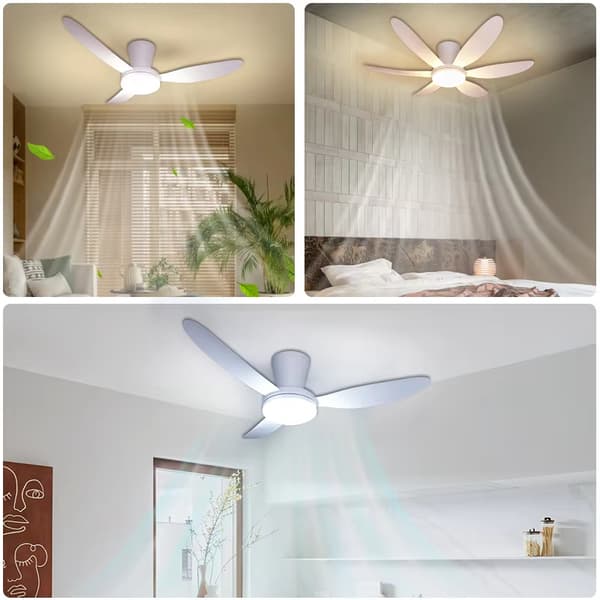 109 cm 6-bladet energibesparende loftventilator - 3 lystemperaturer, 6 hastighedsniveauer til stuen S2