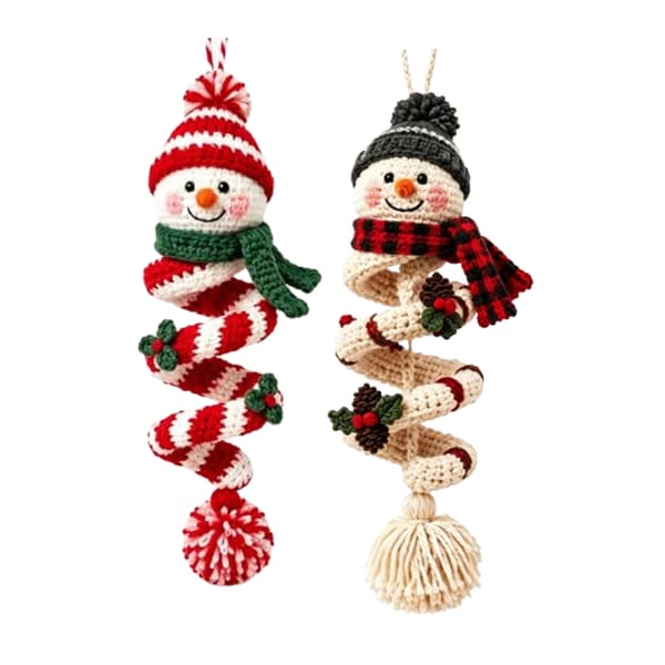2-pack Snowman Crochet Kit Spiral - Beginner Kit, Christmas Decor, Style 7 Style 15