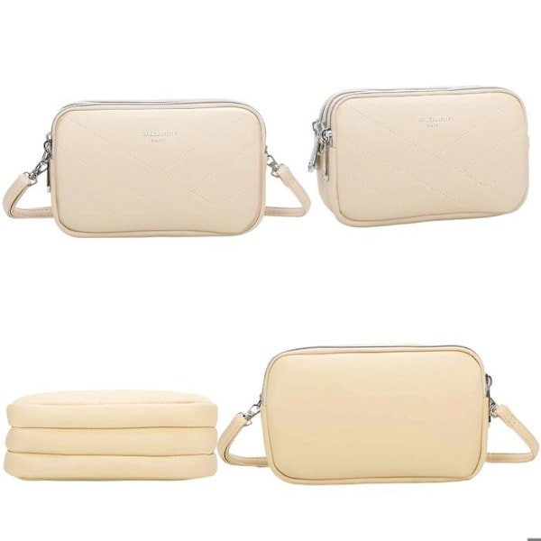 Axelväska för kvinna med Gallantry-beige sömmar Beige