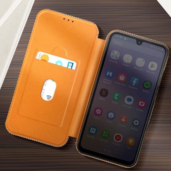 Kolfodral för Samsung Galaxy A26 Med RFID-skydd och kortfack Brun kastanj