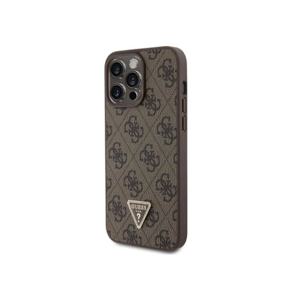 Kotelo Apple iPhone 15 Pro Max Triangle Strass 4G Guess Brown -puhelimelle kastanj