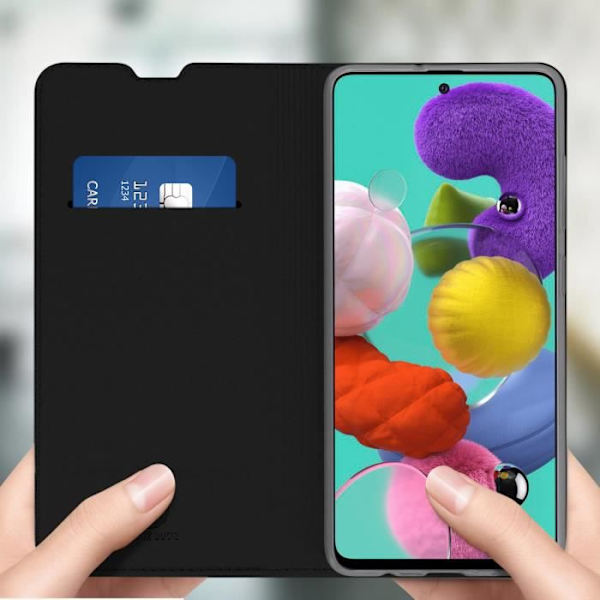 Hus til Samsung Galaxy A51 - DUX DUCIS - Folio Etui - Øko-læder - Video Støtte - Sort Svart