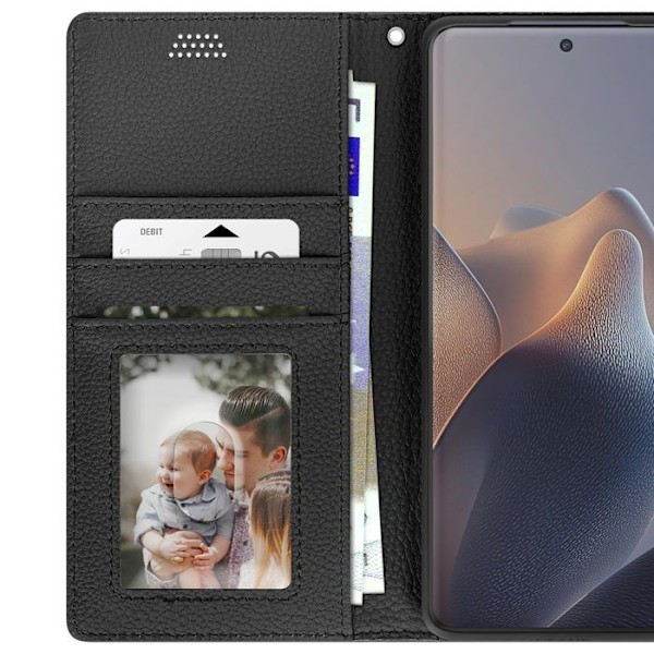 Etui til Motorola Edge 60 Fusion Porte-monnaie med Magnetlukning Sort Svart