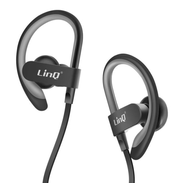 Bluetooth-høretelefoner - LINQ - Nakkebånd - Sort - Rækkevidde 40m - Svedbestandig Svart