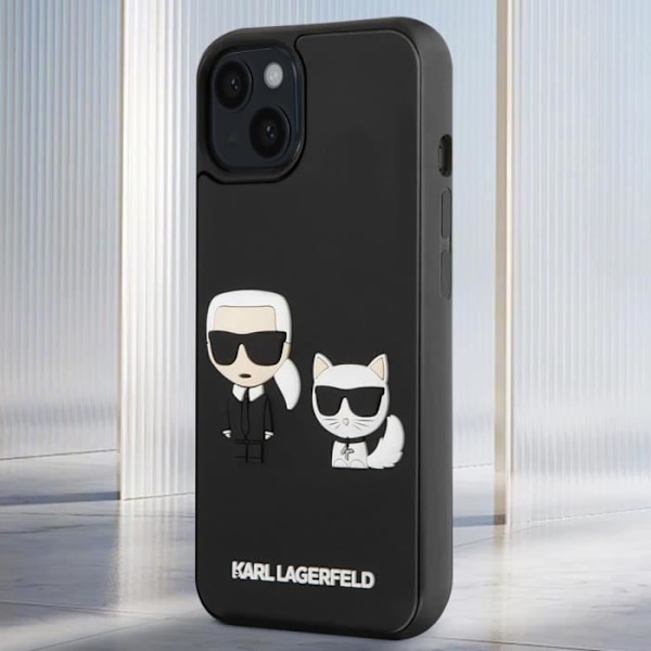 Cover til iPhone 14 Plus Bi-materiale forhøjede kanter Karl Lagerfeld Sort Svart