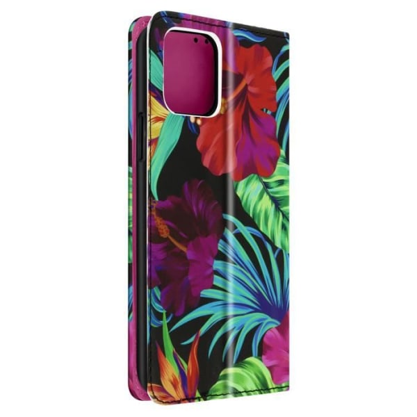 Etui - Apple - iPhone 12 / 12 Pro - Röd - Blommönster - Ställfunktion Röd