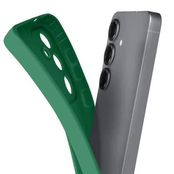 Silicone Soft Case for Samsung Galaxy S25 Protected Camera Block Green Grön