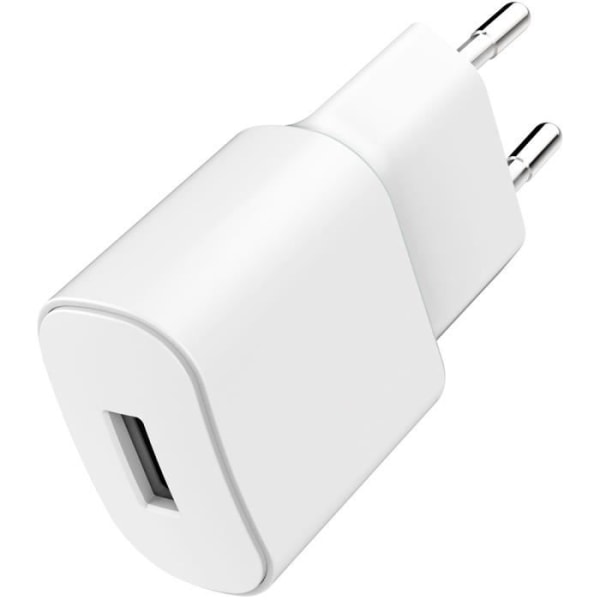 USB A 2.4A FastCharge hemladdare + USB A/USB C-kabel Vit WOW Vit