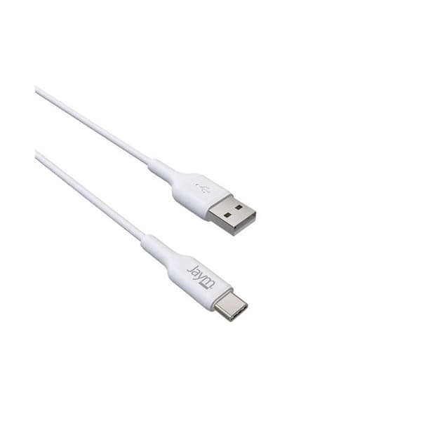 USB-C till USB 2,4A Laddning och Synkronisering 2m Jaym Vit Vit