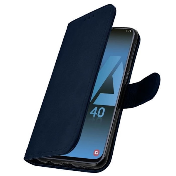 Kotelo Samsung Galaxy A40 - AVIZAR - Lompakko Kuoressa - Silikoni Geeli - Sininen Yö - Videotuki Nattblått