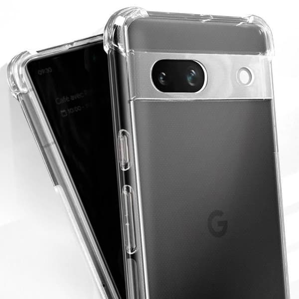 Skal - AVISERA - Google Pixel 7a - Silikon gel - Transparent - Stötsäker Vit