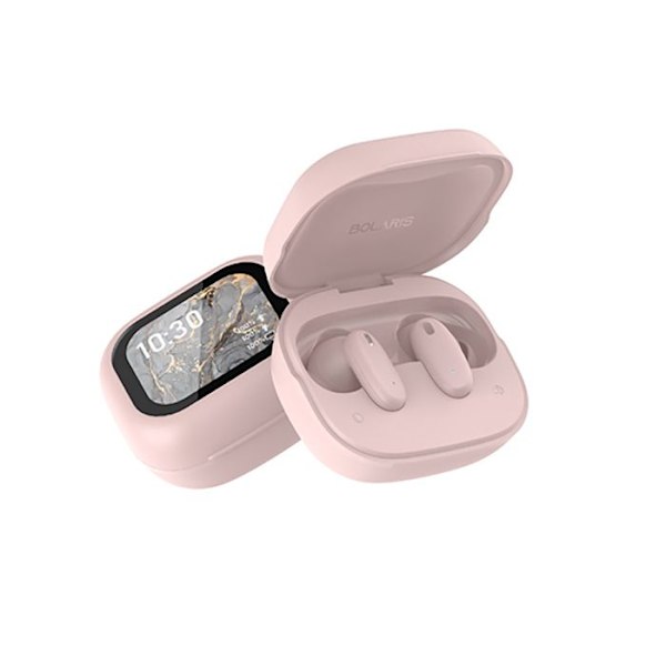 TWS-kuulokkeet Bluetooth 5.4 LCD-näytöllä Braga Melunvaimennus ANC Vaaleanpunainen Rosa