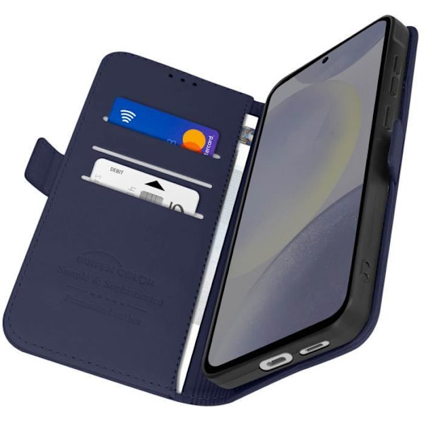 Fodral för Samsung S24 FE Flip Wallet dubbelt magnetiskt lås midnattsblått Blå