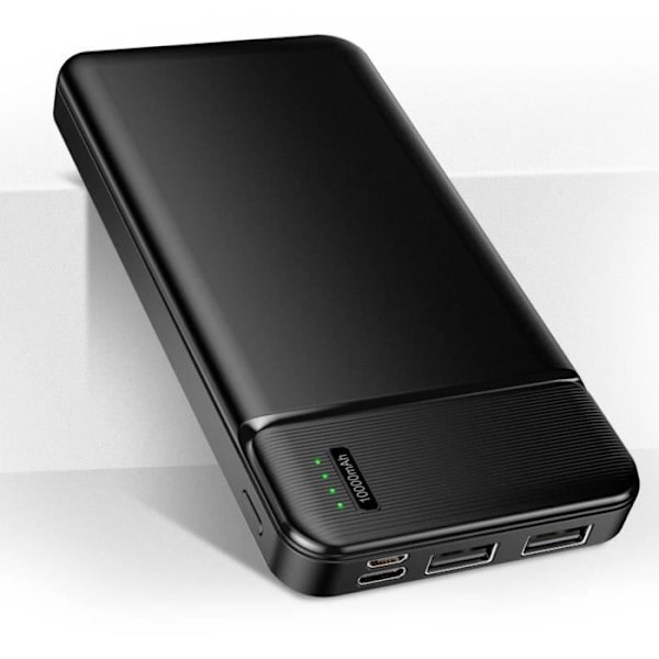 10 000 mAh:n vara-akku 2 USB 2.4A -lähdöt Kompakti ja kevyt Maxlife Black