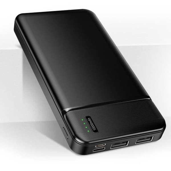 10000mAh backup batteri 2 USB 2.4A udgange Kompakt og let Maxlife Sort