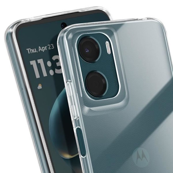 Kuori Motorola Moto G05:lle ja Moto E15:lle, läpinäkyvä silikonireunus Transparent