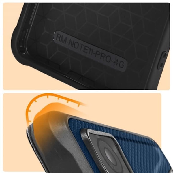 Etui til Xiaomi Redmi Note 11 Pro 5G - AVIZAR - Razor Book - Forstærkede kanter - Blå Blå