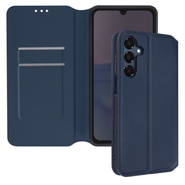 Fodral - AVIZAR - Samsung Galaxy A16 - Mörknatt - Flip - Videostöd - Kortfickor Blå