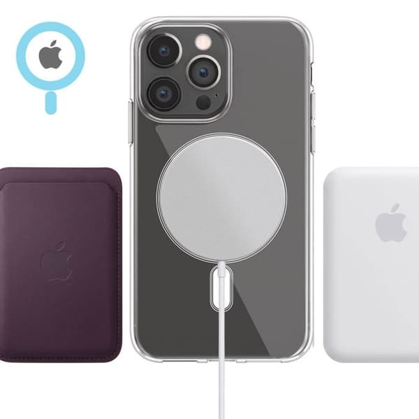 MagSafe-cover til iPhone 14 Pro Essential Design med Forstærkede Hjørner Zanaé Transparent Vit