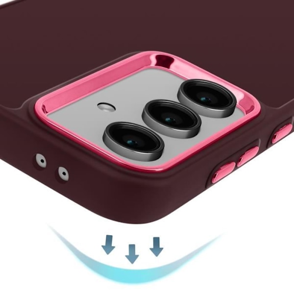 Coque - AVIZAR - Samsung Galaxy S24 FE - Silikone - Metalliseret - Beskyttelse mod stød og ridser Röd