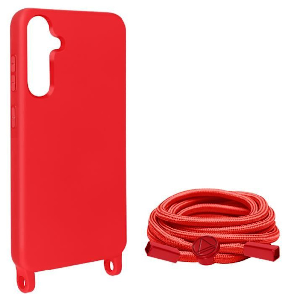 Semi-Stiv Cord Case til Samsung Galaxy S23 FE Rød - AVIZAR - Casual - Almindelig - Hævede kanter Röd