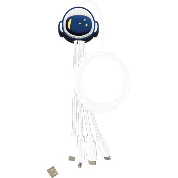 5 i 1 Andy USB A+C/micro USB &amp; USB C &amp; Lightning-kabel 1m Astro Yello Koko