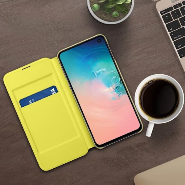 Hölster - Samsung - Galaxy S10e - LED View Cover - Läder - Vit - Kortficka Vit