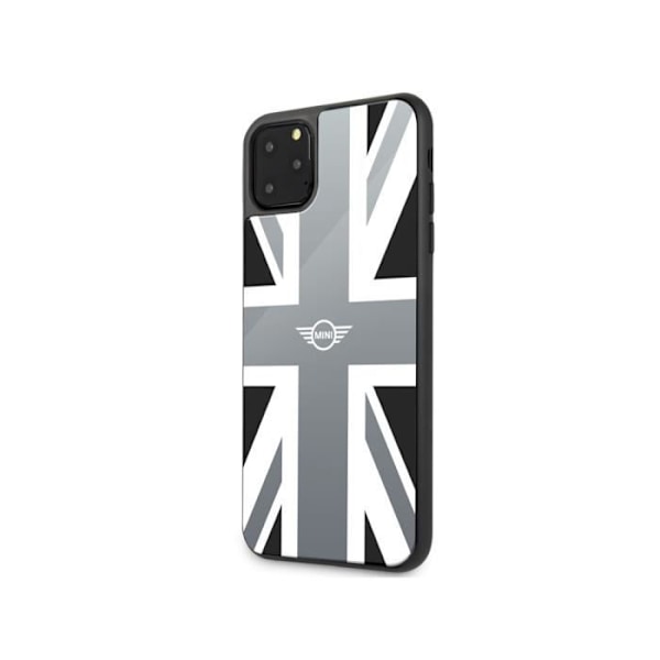 Etui til iPhone 11 Pro Max - MINI - Union Jack mønster - TPU - Hvid / Sort Svart