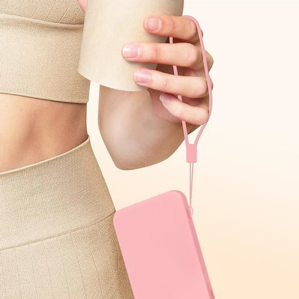 Taske til Samsung Galaxy A55 - AVIZAR - Mat semi-stiv - Anti-fingeraftryk - Powder Pink håndledsrem Rosa