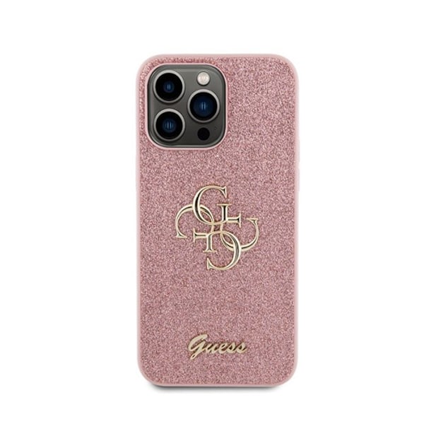 Guess Glitter Script Big 4G - iPhone 15 Pro cover (pink)