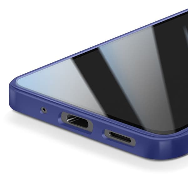 Helhetsfodral för Galaxy A17 med silikonkontur och blå pekskärm Blå