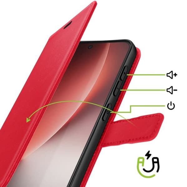 Pungetui til Honor Magic 8 Lite med håndledsrem og standfunktion Mayaxess Rød Röd